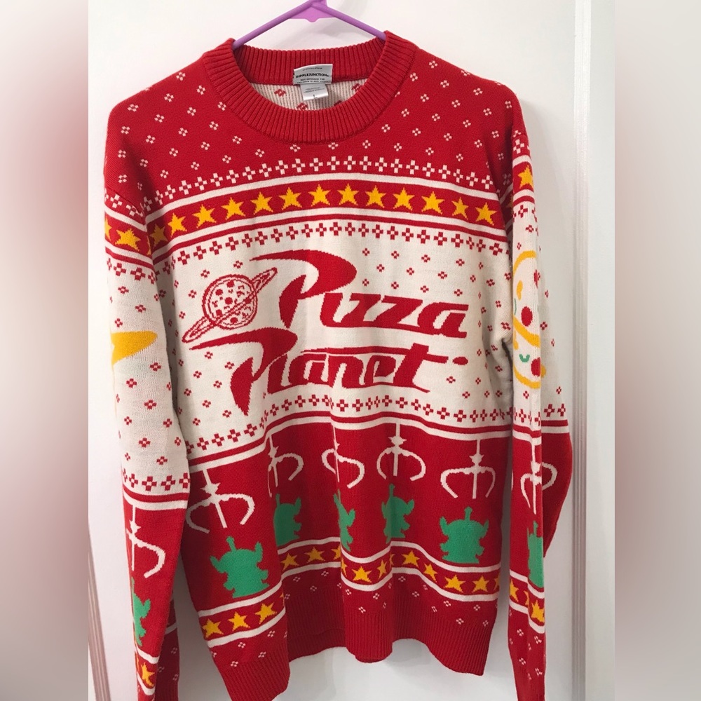 Toy Story Pizza Planet Christmas Sweater size Large